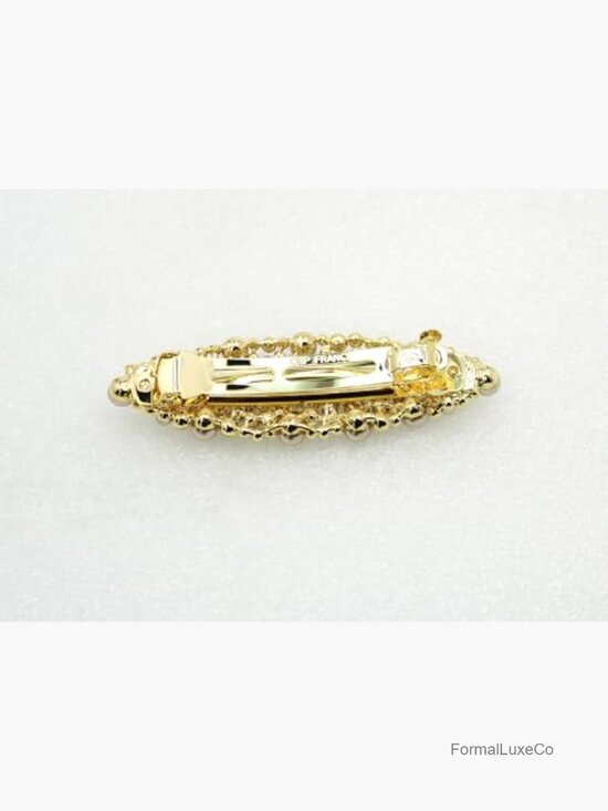 Rhinestone Crystal Pearl Floral Barrette Hair Clip for Weddings Prom
